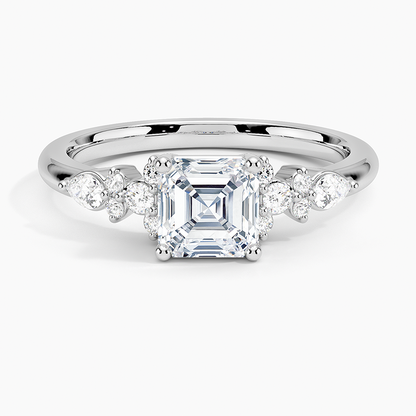 ecomposer-view with diamond shape-asscher, ecomposer-size-1-ct, ecomposer-metal type-white-gold-18k
