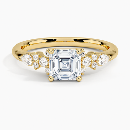 ecomposer-view with diamond shape-asscher, ecomposer-size-1-ct, ecomposer-metal type-yellow-gold-18k