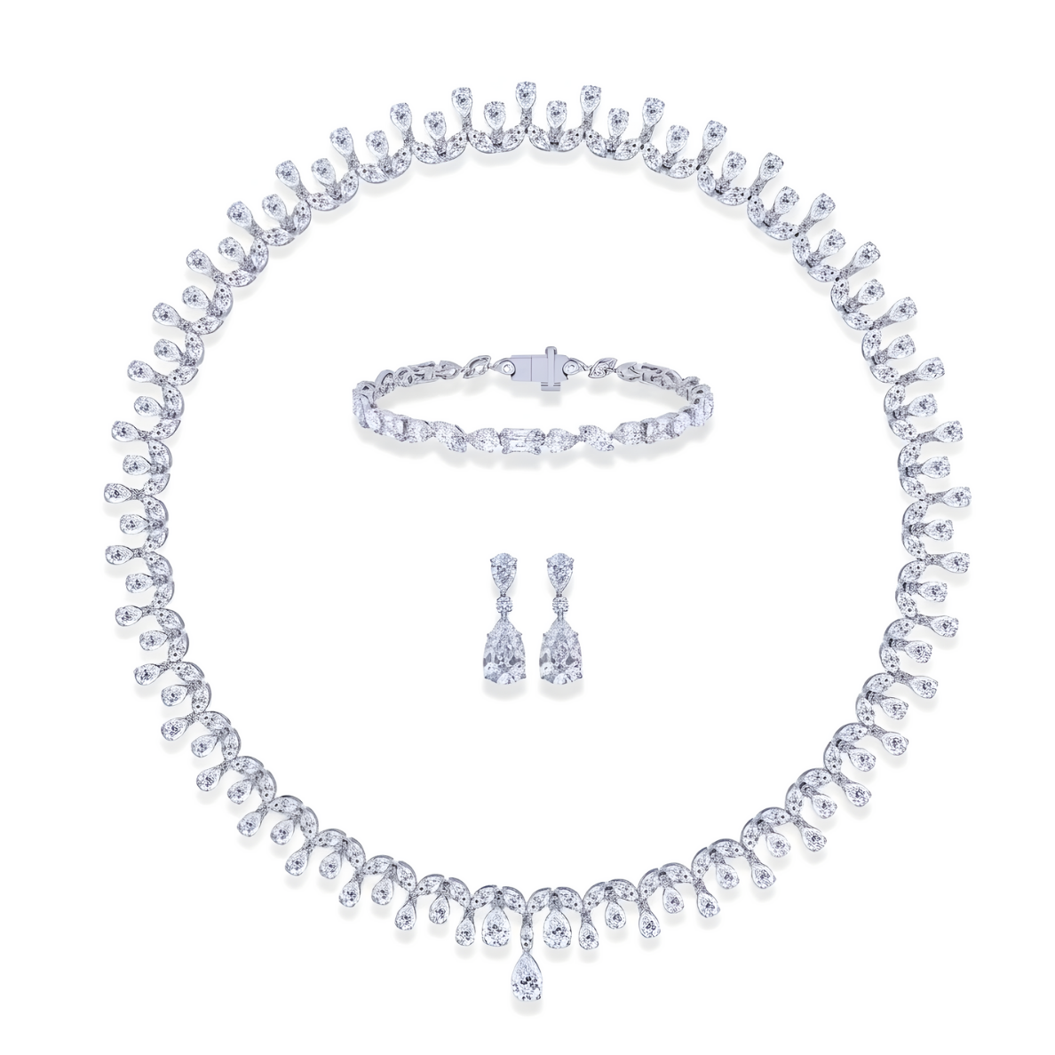 39 Carat Deline High Jewelry Bridal Lab-Grown Diamond Set 18K White Gold