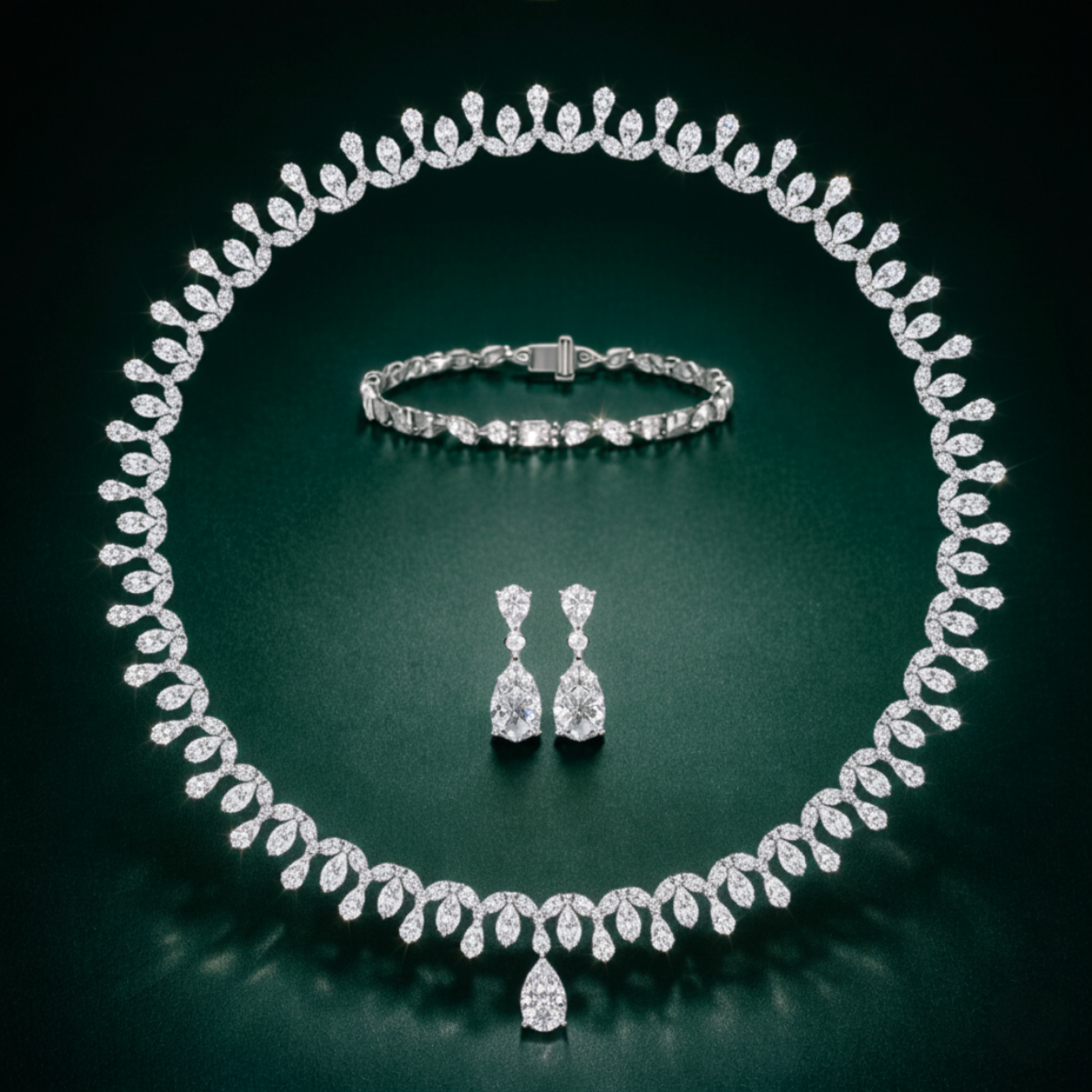 39 Carat Deline High Jewelry Bridal Lab-Grown Diamond Set 18K White Gold