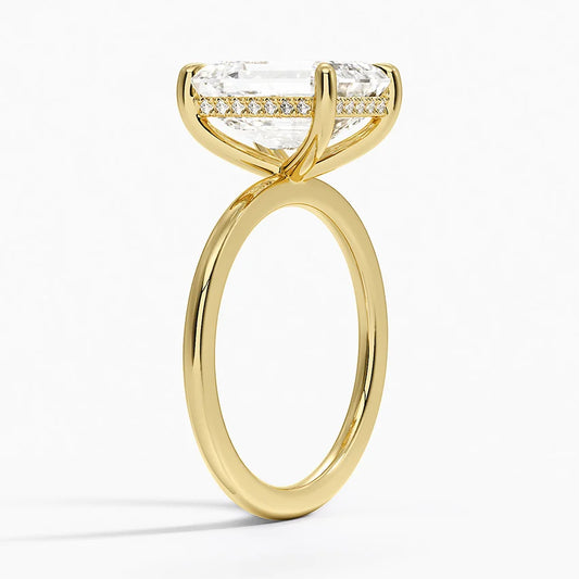 ecomposer-view with diamond shape-emerald, ecomposer-metal type-yellow-gold-18k