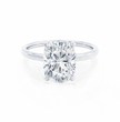 2 ct. Elongated Cushion Lab Diamond VS1 E Hidden Halo Solitaire Setting White Gold 18K