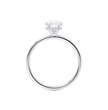 2 ct. Elongated Cushion Lab Diamond VS1 E Hidden Halo Solitaire Setting White Gold 18K