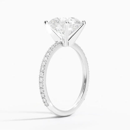 3 carat round IGI certified lab VS1 F. White gold 18karat. Size 5.5