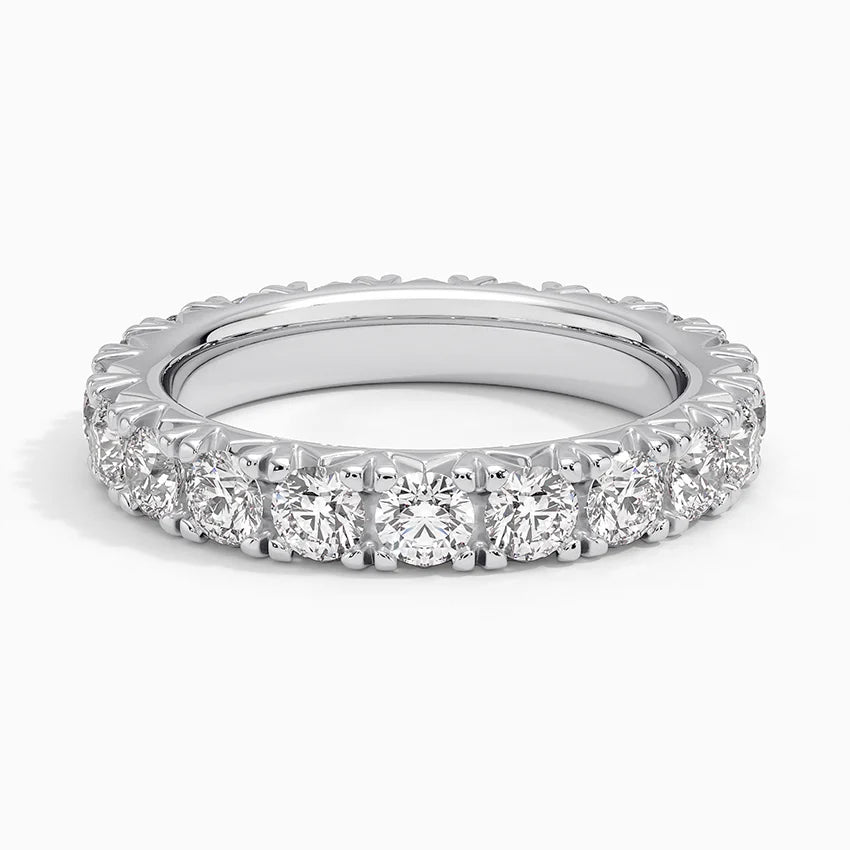Eternity French Pave Lab Grown Diamond Band Ring - Round