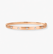 Astoria Round Flush Set Lab Diamond ( 1 ct. tw) Bangle Bracelet 18K Gold