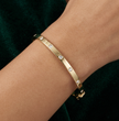 Astoria Round Flush Set Lab Diamond ( 1 ct. tw) Bangle Bracelet 18K Gold
