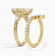 Katie Marquise Lab Diamond Bridal Ring Set - Marquise Pave 3 ct  + V-shaped Band Yellow Gold 18K