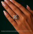Katie Marquise Lab Diamond Bridal Ring Set - Marquise Pave 3 ct  + V-shaped Band Yellow Gold 18K