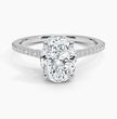 2 ct. Oval Lab Diamond Hidden Halo Cathedral Half Pave Setting 18K White Gold