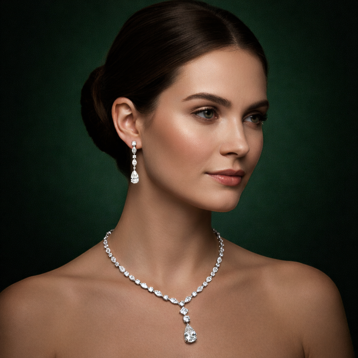 45 Carat Monique High Jewelry Bridal Lab-Grown Diamond Set 18K White Gold