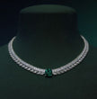 Florence High Jewellery Lab Diamond (23 Carat) and Emerald Necklace (16 in.) 18K White Gold