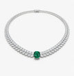 Florence High Jewellery Lab Diamond (23 Carat) and Emerald Necklace (16 in.) 18K White Gold