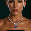 41 Carat Set Evetty High Jewellery Lab Diamond (41 Carat) and Sapphire Necklace (16 in.) and Earrings in 18K White Gold