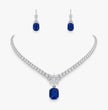 41 Carat Set Evetty High Jewellery Lab Diamond (41 Carat) and Sapphire Necklace (16 in.) and Earrings in 18K White Gold