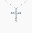Diamond Cross 11x 0.1 carat round | VVS-VS EF lab diamond | White Gold 18K | 16 inches chain