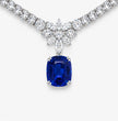 41 Carat Set Evetty High Jewellery Lab Diamond (41 Carat) and Sapphire Necklace (16 in.) and Earrings in 18K White Gold