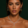 Sabina Necklace and Earrings Set (28 Carat) Multi-Shape Lab-Grown Diamond High Jewellery Set with Fancy Yellow Pear-Shaped Diamonds in 18K White Gold