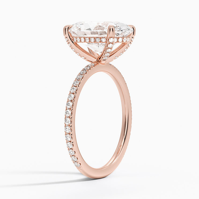 ecomposer-view with diamond shape-oval, ecomposer-metal type-rose-gold-18k