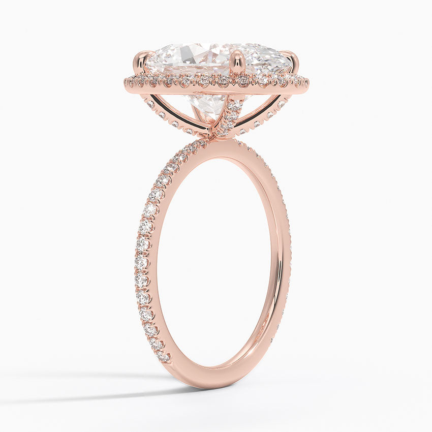 ecomposer-view with diamond shape-round, ecomposer-metal type-rose-gold-18k