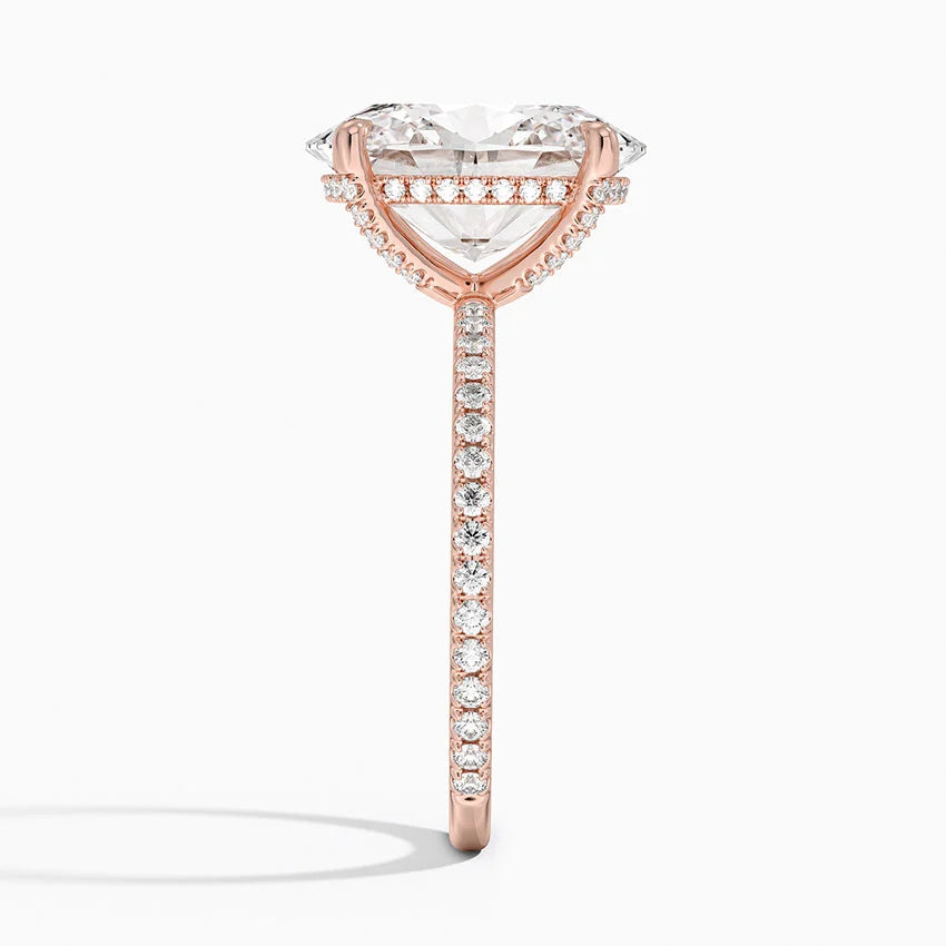 ecomposer-view with diamond shape-oval, ecomposer-metal type-rose-gold-18k