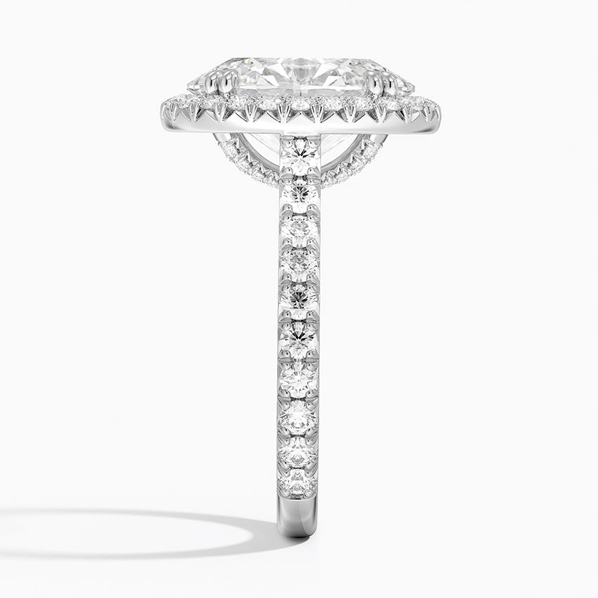 ecomposer-view with diamond shape-oval, ecomposer-metal type-white-gold-18k