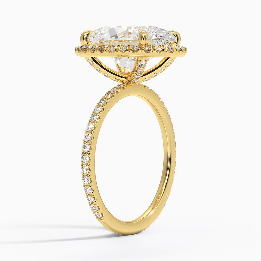 ecomposer-view with diamond shape-oval, ecomposer-metal type-yellow-gold-18k