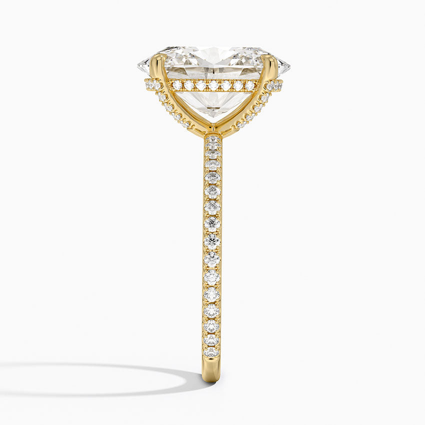 ecomposer-view with diamond shape-oval, ecomposer-metal type-yellow-gold-18k