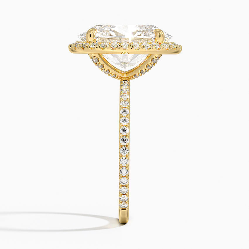 ecomposer-view with diamond shape-oval, ecomposer-metal type-yellow-gold-18k