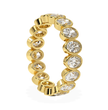 Oval Bezel Eternity Lab Grown Diamond Band Ring 18K Gold