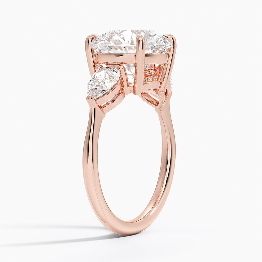ecomposer-view with diamond shape-round, ecomposer-metal type-rose-gold-18k