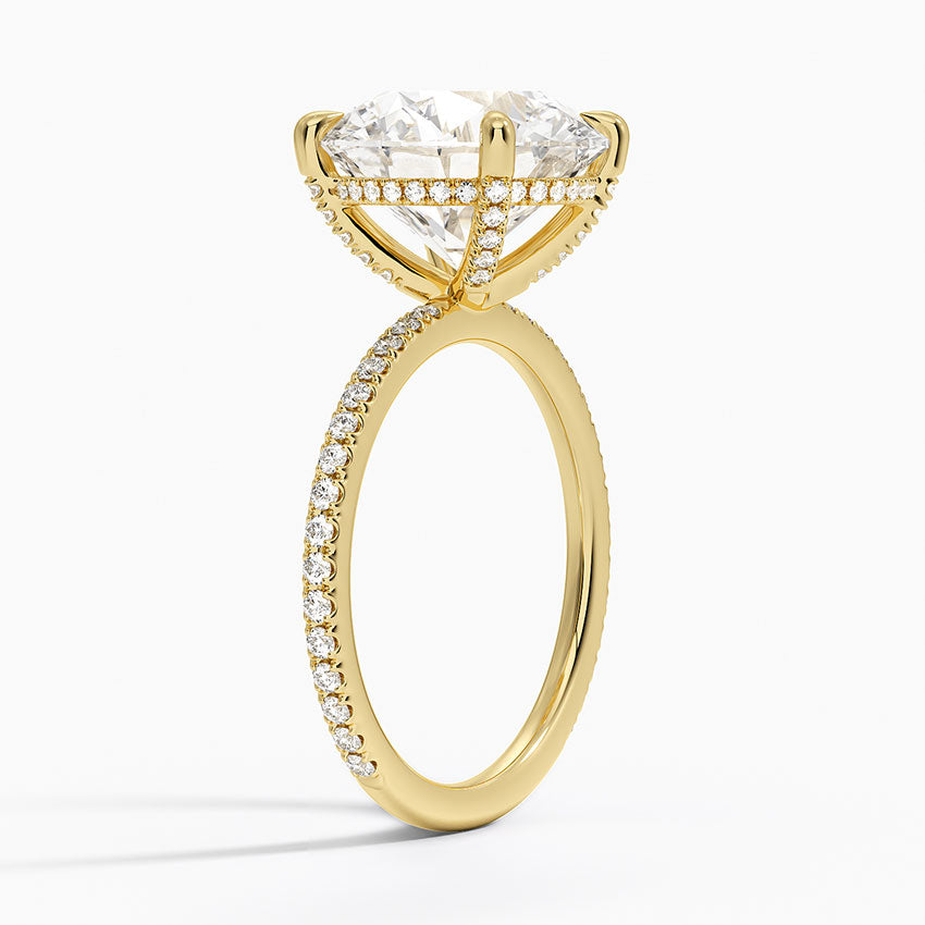 ecomposer-view with diamond shape-round, ecomposer-metal type-yellow-gold-18k