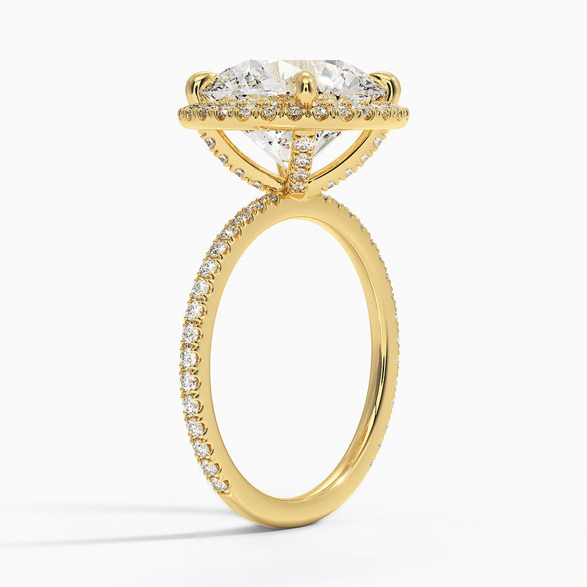 ecomposer-view with diamond shape-round, ecomposer-metal type-yellow-gold-18k