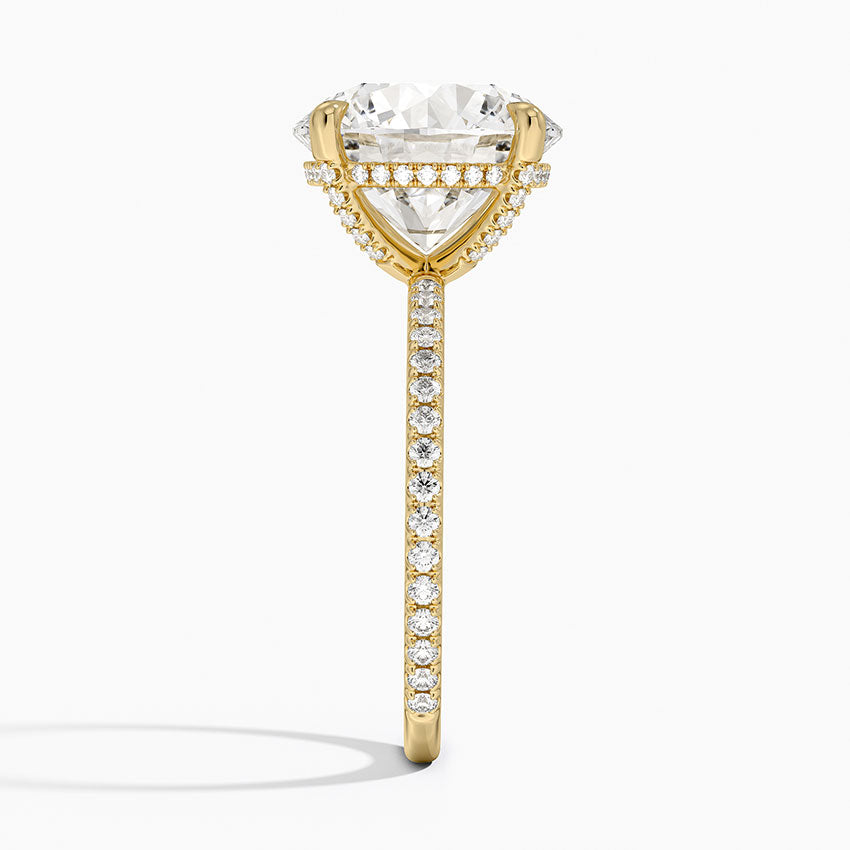 ecomposer-view with diamond shape-round, ecomposer-metal type-yellow-gold-18k