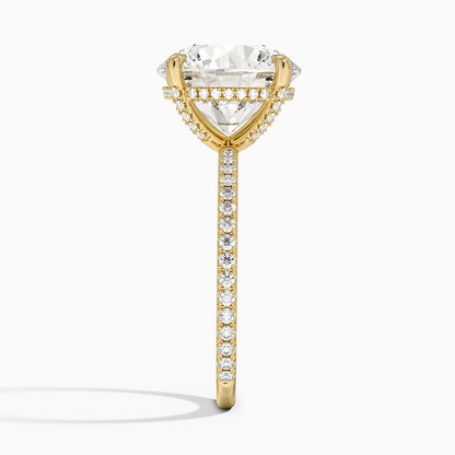 ecomposer-view with diamond shape-round, ecomposer-metal type-yellow-gold-18k