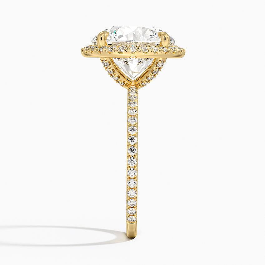 ecomposer-view with diamond shape-round, ecomposer-metal type-yellow-gold-18k