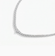 Tennis Riviera Lab Diamond (13 ct.) Necklace (16 in.) with Heart Center Diamond in 18K White Gold