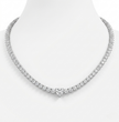 Tennis Riviera Lab Diamond (13 ct.) Necklace (16 in.) with Heart Center Diamond in 18K White Gold