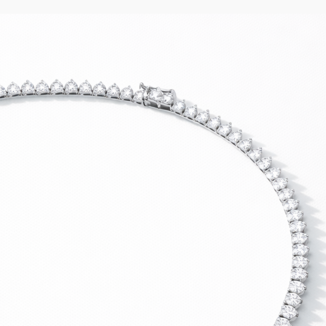 Tennis Riviera Lab Diamond (13 ct.) Necklace (16 in.) with Heart Center Diamond in 18K White Gold