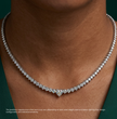Tennis Riviera Lab Diamond (13 ct.) Necklace (16 in.) with Heart Center Diamond in 18K White Gold
