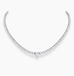 Tennis Riviera Lab Diamond (13 ct.) Necklace (16 in.) with Heart Center Diamond in 18K White Gold
