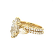 Custom Marquise Set | Engagement Ring Marquise 3 ct  + pears (0.3-0.5 ct) + Hidden Halo; Pave band 2 mm |  + Open extra band 2 mm | Yellow Gold 18K
