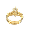 Custom Marquise Set | Engagement Ring Marquise 3 ct  + pears (0.3-0.5 ct) + Hidden Halo; Pave band 2 mm |  + Open extra band 2 mm | Yellow Gold 18K