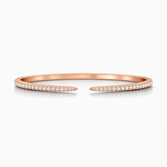 Slavia Pave Lab Diamond ( 1 ct. tw) Open Bangle Bracelet 18K Gold