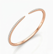 Slavia Pave Lab Diamond ( 1 ct. tw) Open Bangle Bracelet 18K Gold