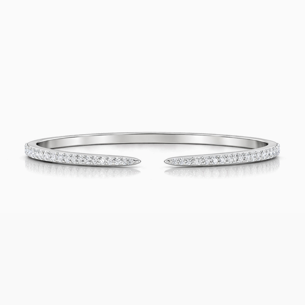 Slavia Pave Lab Diamond ( 1 ct. tw) Open Bangle Bracelet 18K Gold