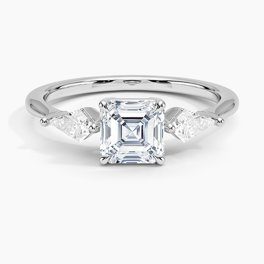 ecomposer-view with diamond shape-asscher,ecomposer-size-1-ct,ecomposer-metal type-white-gold-18k