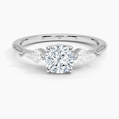 ecomposer-view with diamond shape-cushion,ecomposer-size-1-ct,ecomposer-metal type-white-gold-18k