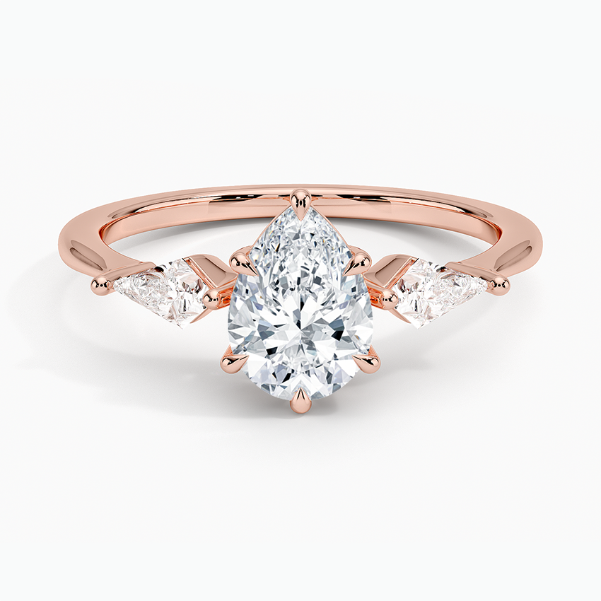 ecomposer-view with diamond shape-pear,ecomposer-size-1-ct,ecomposer-metal type-rose-gold-18k