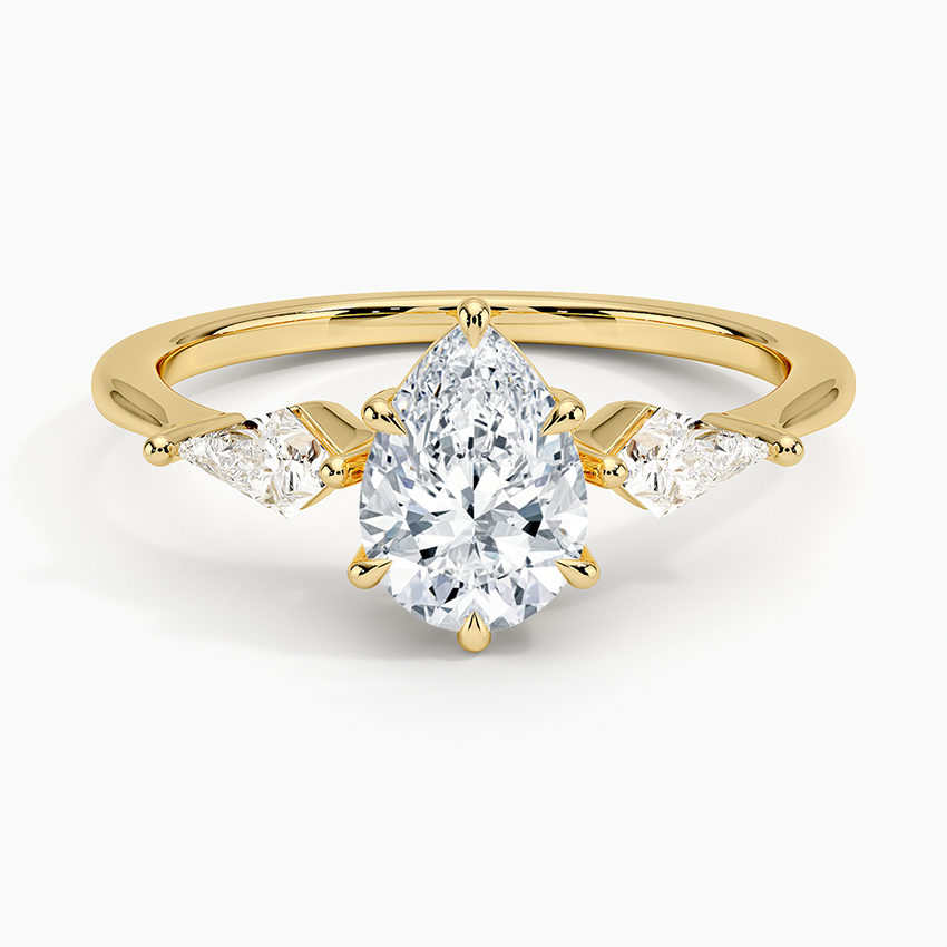 ecomposer-view with diamond shape-pear,ecomposer-size-1-ct,ecomposer-metal type-yellow-gold-18k